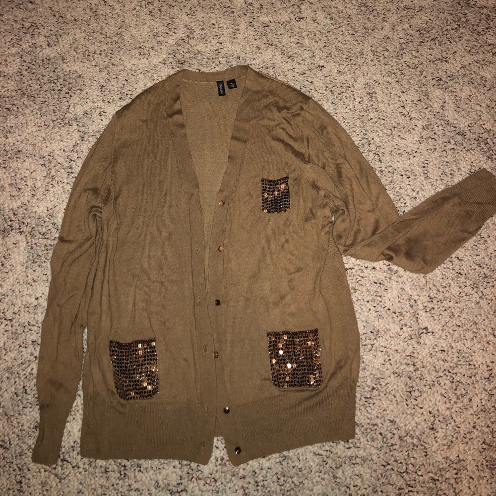 Relativity cardigan with sequin pockets